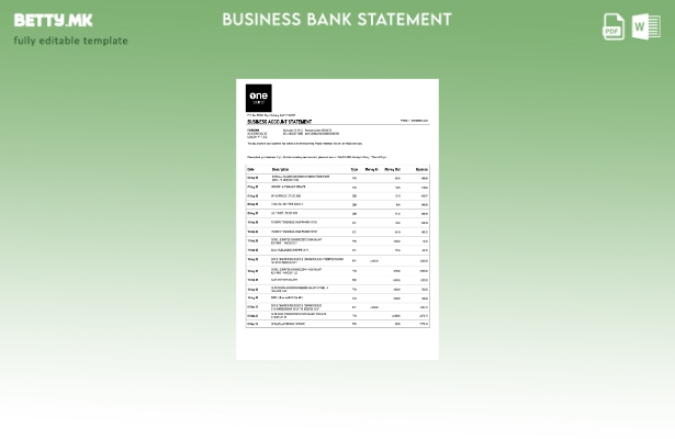 модерен стил USA One Card претпријатие изјава за Word и PDF шаблон